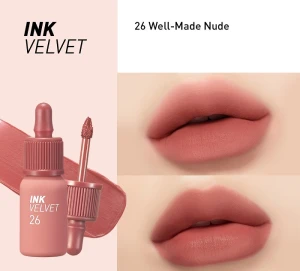 SON KEM LÌ PERIPERA INK VEKVET NUDE Màu 26 - Well-made Nude: màu cam hồng trà sữa