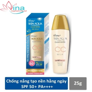 Sữa Chống Nắng Tạo Nền Trắng Mịn Clear White CC Milk SPF50 , PA 25gr