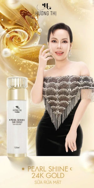 Sữa rửa mặt ngọc trai vàng 24k Hương Thị Pearl Shine 24K Gold 120ml
