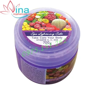 Tẩy Tế Bào Chết Dưỡng Trắng Da Carebeau Spa Lightening Salt Hương Trái Cây 700gr
