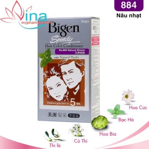 THUỐC NHUỘM TÓC BIGEN SPEEDY HAIR COLOR CONDITIONER NO. 884 NATURAL BROWN - NÂU NHẠT
