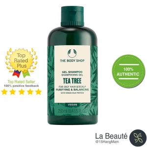 The Body Shop Tea Tree Purifying and Balancing Gel Shampoo Dầu Dội Tràm Trà Cho Tóc Dầu 250ml
