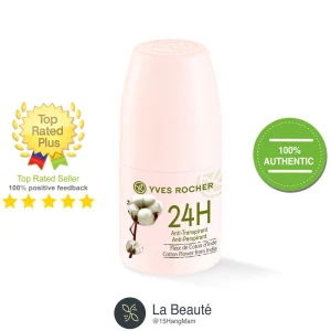Yves Rocher 24H Anti Perspirant Fleu De Cotton India - Lăn Khử Mùi Hương Hoa Bông Ấn Độ 50ml