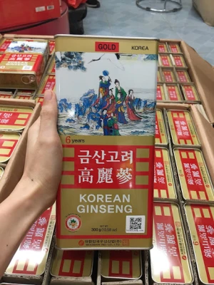Hồng Sâm củ khô WOOSHIN Hàn Quốc hộp 300g loại 25 củ (WOOSHIN Korean Ginseng)