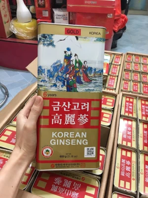 Hồng Sâm củ khô WOOSHIN Hàn Quốc hộp 600g loại 20 củ (WOOSHIN Korean Ginseng)