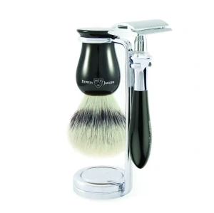 Bộ Dao Cạo Edwin Jagger Plaza Imitation Ebony 3 Piece DE Set