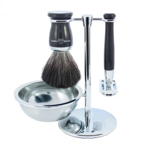 Bộ dao cạo râu Edwin Jagger Imitation Ebony 4 Piece DE Set
