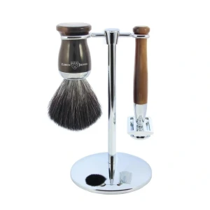 Bộ dao cạo râu Edwin Jagger Imitation Horn 3 Piece DE Set