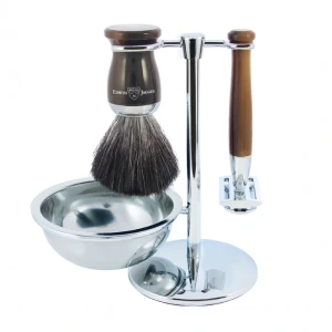 Bộ dao cạo râu Edwin Jagger Imitation Horn 4 Piece DE Set