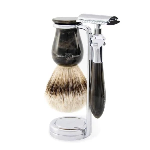 Bộ dao cạo râu Edwin Jagger Plaza Imitation Black Marble 3 Piece Set