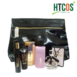 Set 4 Món YSL Nước Hoa 7.5 ml Mascara 2ml Tẩy Trang 30ml Kem Nền 5ml Kèm Túi