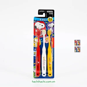Bàn chải đánh răng cho bé từ 6 tuổi lông mềm Ebisu Snoopy 3 cái (Nhiều mẫu)-Giao mẫu ngẫu nhiên