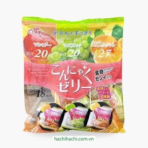 Thạch Konnyaku Aguri mix vị xoài quýt nho xanh 288g (16g x 18 cái) - Hachi Hachi Japan Shop