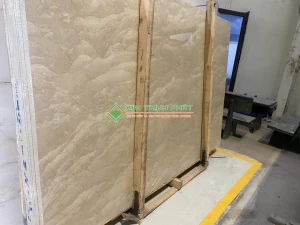 Giá Đá Marble Kem Oman Bông Lớn Ốp Bậc Cầu Thang, Bậc Cấp, Vách Tường, Cột Nhà, Mặt Tiền