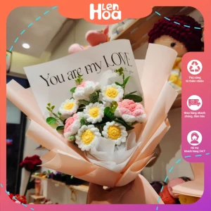 Bó hoa bằng len, bó hoa hồng len giá tốt
