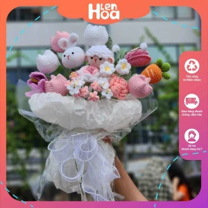 Bó hoa hồng bằng len mix limited quà tặng người yêu đẹp số 1