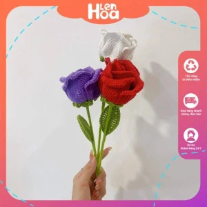 Hoa Hồng Handmade bằng len chất lượng cao, thủ công số 1