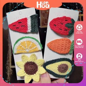 Kẹp tóc bằng len handmade ngẫu nhiên