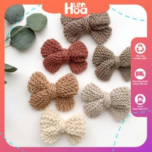 kẹp tóc hình chiếc nơ bằng len