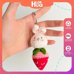 Móc Khoá Quả Dâu Đồ Dùng Handmade