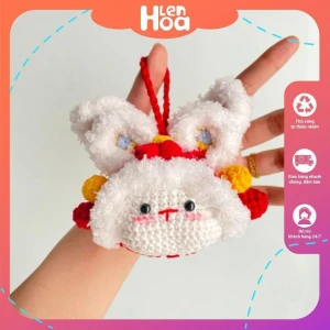 Thú Đan Len Handmade đầu lân làm móc khoá quà tặng ý nghĩa