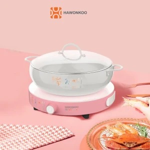 (FREE SHIP-Tặng kèm nồi) Bếp Điện Từ Đơn Hawonkoo CEH-101-I-PK 2000W Hồng Pastel