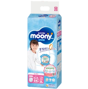 Tã-bỉm quần bé gái Moony XXL26 (26 Miếng)