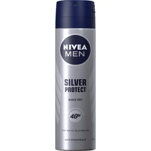 Xịt Ngăn Mùi NIVEA MEN Silver Protect Phân Tử Bạc Ngăn Khuẩn Gây Mùi Vượt Trội (150 ml)