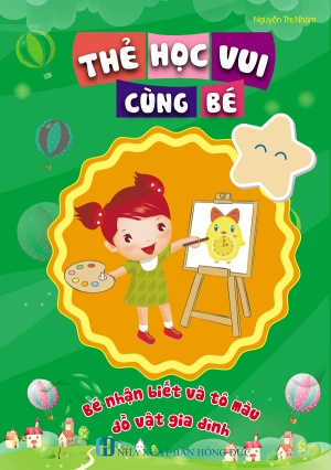 Thẻ học vui cùng bé - bé nhận biết và tô màu đồ vật gia đình