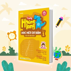 Cùng khủng long học nét cơ bản quyển 1 (các nét đầu tiên) bé gái