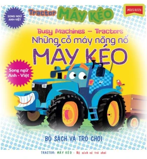 Bộ Sách Busy Machines Puzzle Activity - Tractor: Máy Kéo (Song Ngữ Anh - Việt) - Kèm Mô Hình Lắp Ghép