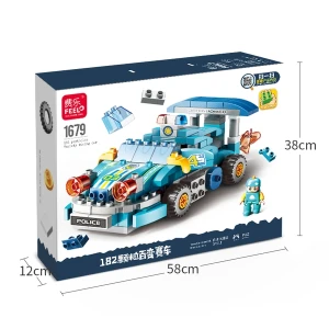 Bộ Lego Hãng FEELO Xe Đua Tốc Độc- Chi Tiết Duplo 182 Chi Tiết
