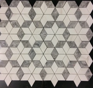 Đá Mosaic Cubic Lục Giác Hoa Văn 302x302mm