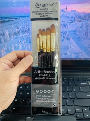 Bộ cọ vẽ 5 cây Giorgione 5010Z đầu quạt (size 2,6,8,10,12)