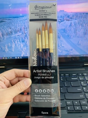 Bộ cọ vẽ 5 cây Giorgione đầu nhọn (size 2,6,8,10,12)