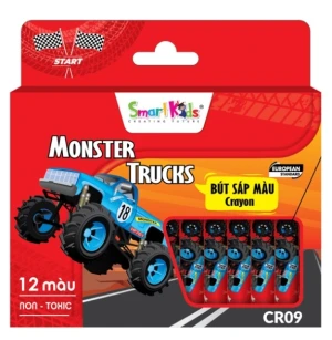 Bút sáp 12 màu MONSTER STRUCKS CR09