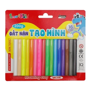 Đất nặn vỉ nhựa 16 màu 200g Smartkids MC06