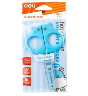 Kéo học sinh Deli 6032 có nắp đậy