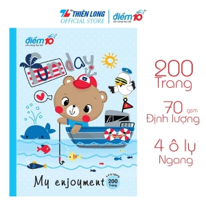 Tập học sinh Điểm 10 Thiên long- 200 trang- 4 ô ly ngang - 70gsm