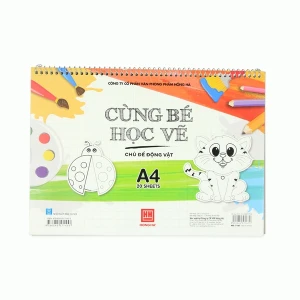 Vở vẽ lò xo A4 7167 - Cùng bé học vẽ - Chủ đề động vật