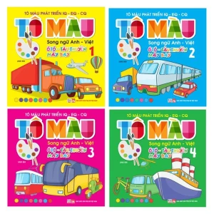 Tô Màu Phát Triển IQ- EQ - CQ Ô Tô - Tàu Thuyền - Máy Bay - Song ngữ Anh - Việt (Cuốn lẻ)
