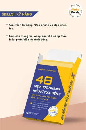Flashcard Kỹ Năng Đọc Nhanh 48 mẹo đọc nhanh, hiểu kỹ từ A đến Z