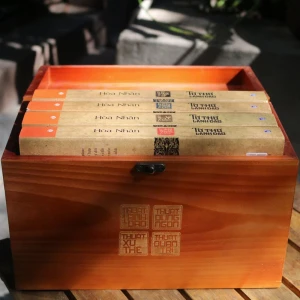 Bộ 4 Cuốn Tứ Thư Lãnh Đạo – Hoà Nhân (Quà tặng doanh nhân) – Hộp gỗ - Nhà Sách Bảo Anh