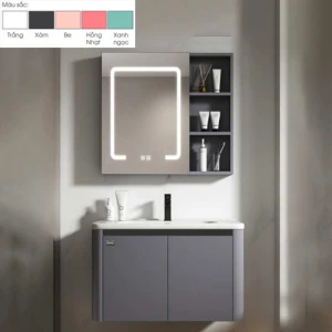 Bộ tủ chậu Akhoa PVC01 80CM