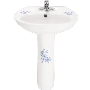 Chậu rửa Hảo Cảnh HC C01D hoa văn HC-22 chân dài