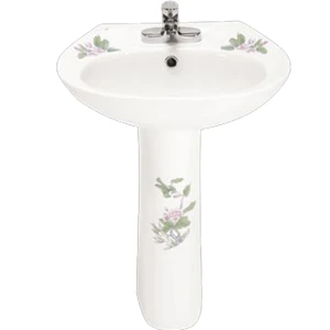 Chậu rửa Hảo Cảnh HC C01D hoa văn HC-23 chân dài