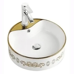 Chậu rửa mặt lavabo nghệ thuật LAP A029-K18 (vàng)