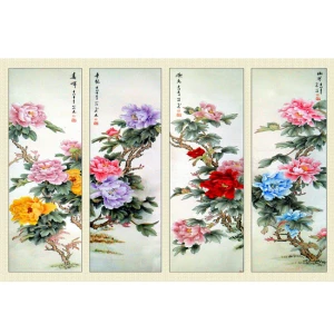 Gạch tranh 3D in theo yêu cầu chủ đề tứ quý