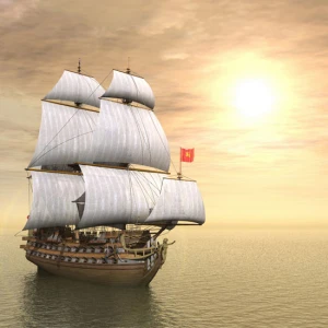 Gạch tranh 5D in theo yêu cầu chủ đề thuyền buồm