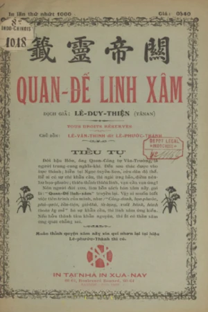Sách Quan Đế Linh Xâm - Lê Duy Thiện
